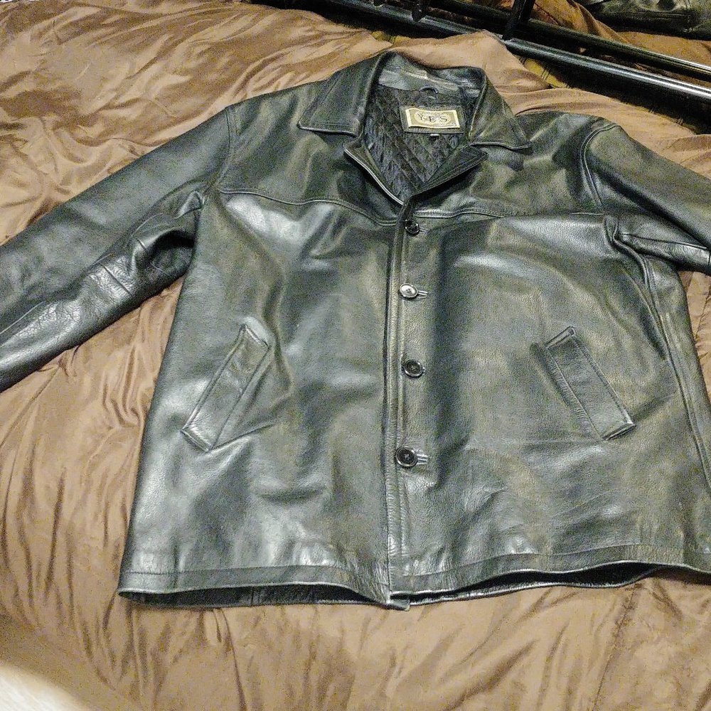 Leather classic coat